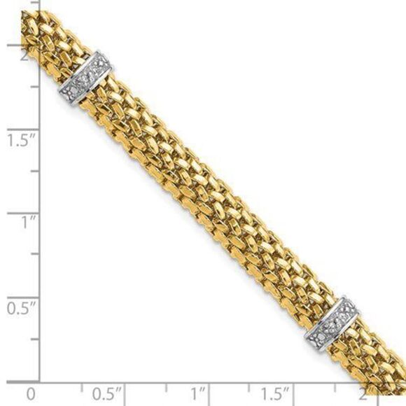 Leslies 14k Mesh Bracelet with Diamonds - Picture 4 of 4
